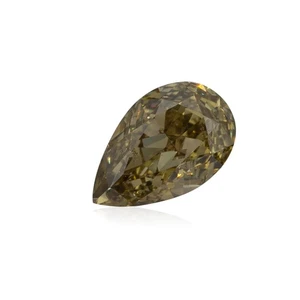 0.26 Ct. Natural Fancy Deep Brownish Greenish Yellow Loose Diamond Pear SI2 GIA - Picture 1 of 7