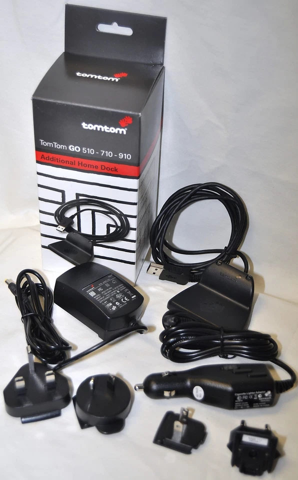 NEW TomTom GO 510 710 715 910 GPS Home Mount Dock w/AC + Car Charger adapter OEM - image 1 of 1