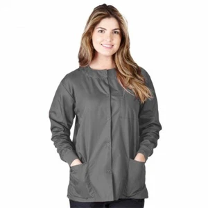 Medical Nursing NATURAL UNIFORMS Warm Up Top Scrubs Jackets Lab Coats for Women - Picture 1 of 25