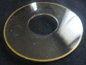 Pampille coupelle verre 70 mm bord doré – lustre ancien – ref 1012 - Imagen 1 de 2