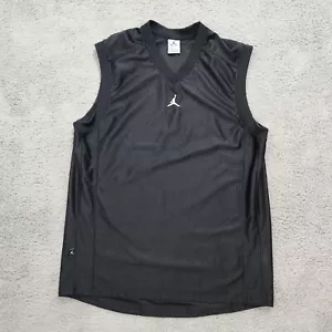 Vintage Jordan Tank Top Mens Medium Black Jersey Dazzle Shiny Y2K Jumpman - Picture 1 of 10