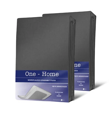 2 Spannbettlaken 180-200x200 cm Winter Flauschig anthrazit Fleece Warm Bettlaken - Bild 1 von 4