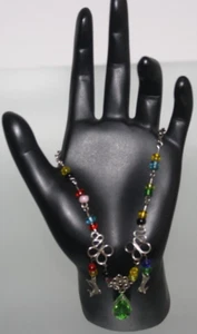Multi-color Gemstone & Bead Dolphin Ankle Bracelet Women's BohoFashion Jewelry - Picture 1 of 3