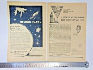 Vintage 1959 50s Rosicrucians AMORC Two Print Ads Lot - Bild 1 von 3