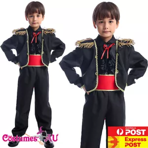 Child Spanish Flamenco Dancer Costume Boys Kids Matador Bullfighter Book Week - Picture 1 of 8