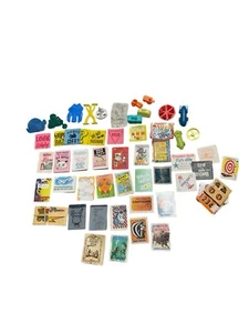 Lot of Vintage Cracker Jack Prize Trinkets Books Spinners Games Travel Suitcase - Picture 1 of 8