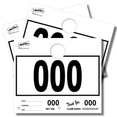 1000 Car Dealer Service Hang Tags Mechanic Repair Shop 3 Piece System - White - Image 1 of 4