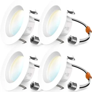 Sunco 4 Pack 5 CCT Retrofit LED Recessed Lighting 4 Inch, - Picture 1 of 6