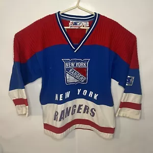 Vintage STARTER New York Rangers NHL 3/4 Sleeve Sweater Jersey Men’s Size Large - Picture 1 of 9