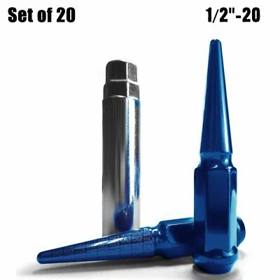 Tuercas de espiga de acero extendidas de 20 piezas de 4,5" de largo 1/2"-20 acabado azul derecho 5BL5 Foto 1 de 4
