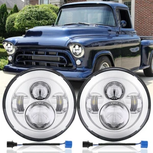 Nuevo faro LED redondo de 7" Hi-Lo para Jeep Wrangler JK LJ TJ para Chevy C10 C20 - Imagen 1 de 17