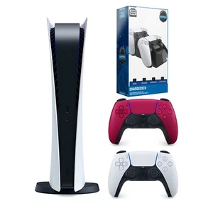 Sony Playstation 5 Digital Version with Extra Controller and Charge Dock Bundle - Picture 1 of 10
