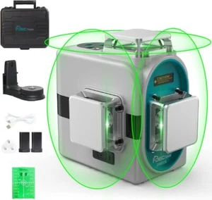 3D 12LINES Laser Level Self Leveling Green Cross Line 3x360 +2 battery DECTEAM - Picture 1 of 12