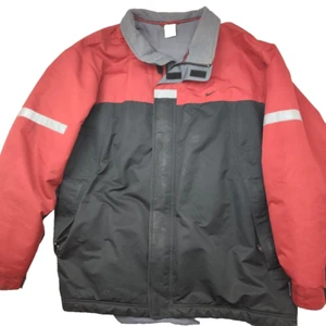 Vintage Nike Jacket Mens 2XL XXL Black Red Fleece Lined 90s Y2K Center Swoosh - Picture 1 of 15