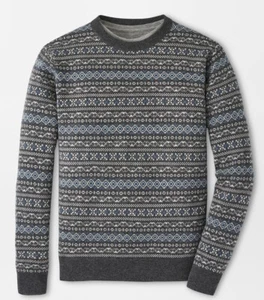 NEW MENS PETER MILLAR GOLF L/S CONWAY WOOL CASHMERE FAIR ISLE CREW SWEATER, MED - Picture 1 of 5