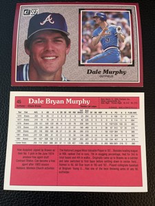 1983 Donruss Baseball Action All Stars Jumbo Cards - HOF Dale Murphy. 45.  B0532