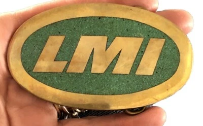 Hebilla de cinturón de latón turquesa LMI de Dyna Provo Utah con incrustación de hebilla aplastada Foto 1 de 4