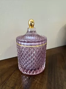 Diamond Star Glass Lilac Apothecary Style Glass 7" Canister - Picture 1 of 3