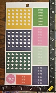 HEARTS STRIPS BY THE HAPPY PLANNER, UNA HOJA HERMOSAS PEGATINAS DE PAPEL #GDL05 - Imagen 1 de 2