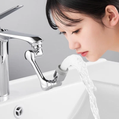 2 Modes 1080 Degree Rotatable Extension Faucet Sprayer Head Universal Tap - Image 1 of 4