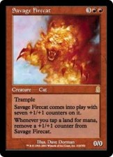 WOTC MtG Odyssey Savage Firecat (R) (Foil) NM