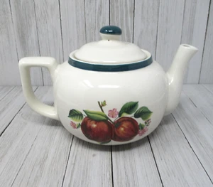 Vintage Casuals by China Pearl Red Apples 5 Cup Tea Pot - Picture 1 of 9
