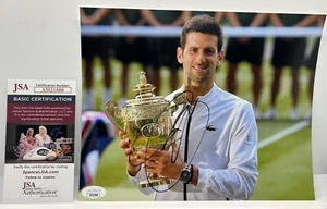Novak Djokovic Signed 8x10 Photo Wimbledon Championship Trophy Auto JSA COA - Picture 1 of 3