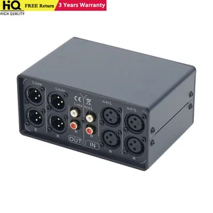 Black MC3 3-In-3-Out XLR Balance to RCA Passive Stereo Converter Audio Switcher - Picture 1 of 7