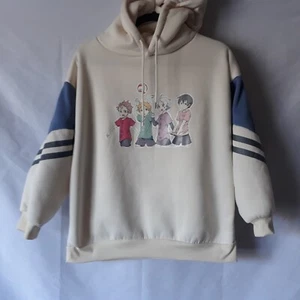 Japanese Anime Haikyuu Beige Hoodie Medium Graphic Pullover Sweatshirt Rare - Bild 1 von 9