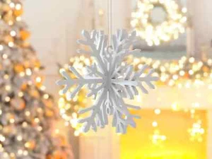 4x 3D gedruckte moderne Christbaum Schneeflocke Ornamente - Bild 1 von 1