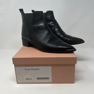 Acne Studios Jensen Boots In Grain Leather Size 39 Black Made In Italy - Picture 1 of 16