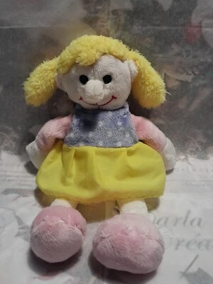 C6 /  Doudou Poupée Jaune Mauve Blanche Best Price Lidl - Photo 1/4