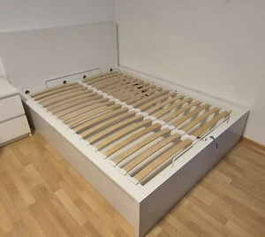 IKEA Bett MALM mit Aufbewahrung weiß - Bild 1 von 3