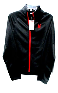 Spyder Steller Logo Jacke Herren Small schwarz & rot Fleece gefüttert durchgehender Reißverschluss - Bild 1 von 8