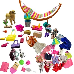 Mattel Barbie Hängematte Set Getränk Krug Haustier Katze Hund Kühler Geldbörsen Chelsea Menge - Bild 1 von 8