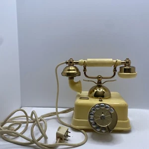 Vintage 1972 Fold A Fone Inc Brass Base Table Telephone Phone Untested - Picture 1 of 7