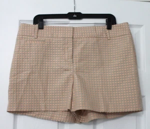 Ann Taylor LOFT 4" Polka Dot BEIGE CORAL Shorts Pockets Casual Size 14 NWT - Picture 1 of 4