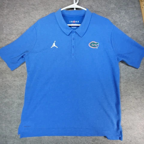 Florida Gators Polo Shirt Mens Large Blue Jordan Jumpman Standard Fit Cover