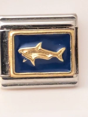 Auténtico encanto italiano clásico Zoppini 9 mm tiburón azul M21* Foto 1 de 3