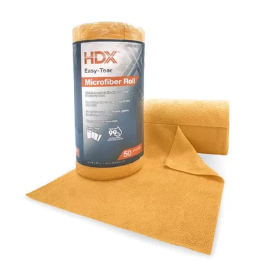 BRANDED HDX Easy Tear Microfiber Cloth Roll 12 in. x 12 in. (50 Count)