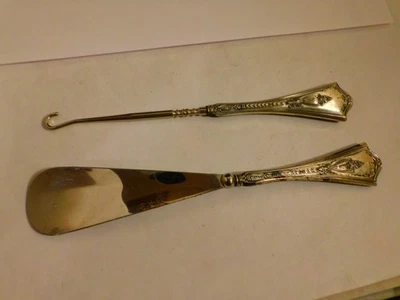 Neat Vintage Sterling Silver Handle Shoe Button Hook & Shoe Horn - Image 1 of 4