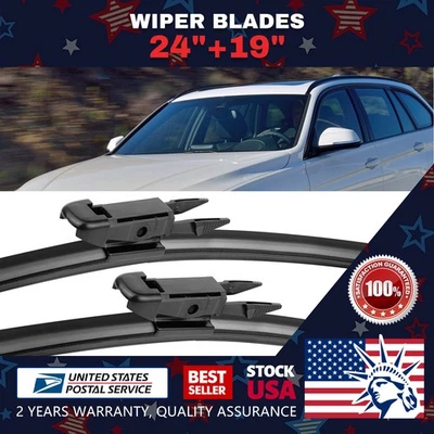 Set of 24"19" OEM Bracketless Windshield Wiper Blades Fit For BMW 340i 2016-2018 - Imagem 1 de 4