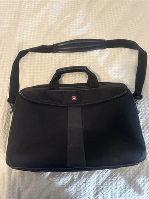 Swiss Gear Wenger 便携式电脑 平板电脑 公文包 旅行 商务 邮差包 黑色 — 第 1/4 张图片