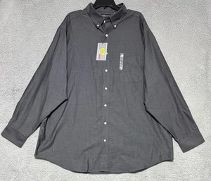 New Roundtree and Yorke Travel Smart Button Up Shirt Mens 3XT Tall Gray - Picture 1 of 7