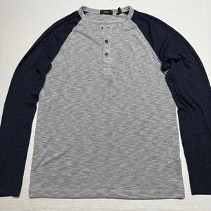 Theory Adrik BL Anémona Raglán (béisbol) Manga Henley en Gris, Azul Talla: S - Imagen 1 de 11