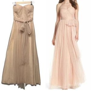 Jenny Yoo Annabelle Sweetheart Strapless Dress Beige Size 0 Wedding Formal Gala - Picture 1 of 14