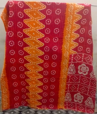 Colcha edredón vintage Kantha indio hecha a mano ropa de cama de algodón colcha edredón Foto 1 de 2