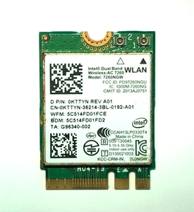 Intel Dual band 7260NGW Wireless WiFi WLAN Card MINI PCIE 802.11a/b/g/ac 867Mbps - Afbeelding 1 van 1