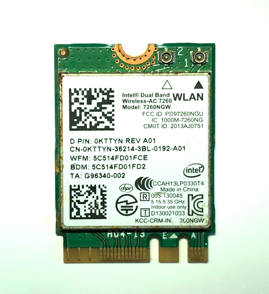 Intel Dual band 7260NGW Wireless WiFi WLAN Card MINI PCIE 802.11a/b/g/ac 867Mbps - Bild 1 von 1