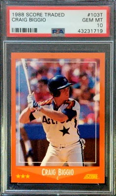 1988 Graig Biggio Score Rookie And Traded RC #103T-PSA 10 - Image 1 of 2